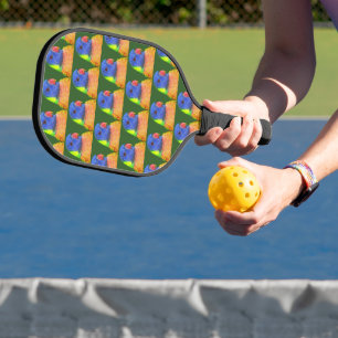 Colourful Rainbow Lorikeet Parrot Pattern Pickleball Paddle