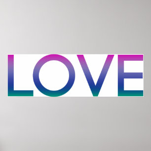 Colourful Rainbow Love Poster