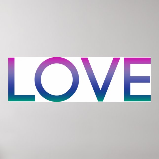 Colourful Rainbow Love Poster (Front)
