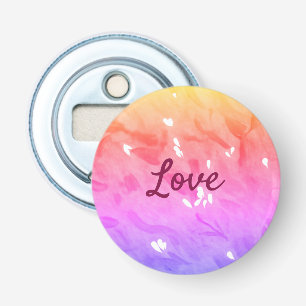 Colourful rainbow love pride lgbtq gay pattern tex bottle opener