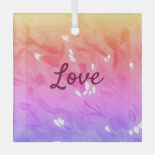 Colourful rainbow love pride lgbtq gay pattern tex glass tree decoration
