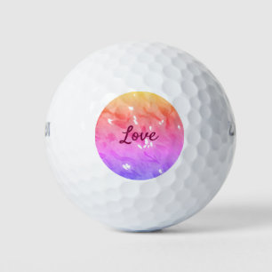 Colourful rainbow love pride lgbtq gay pattern tex golf balls