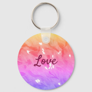 Colourful rainbow love pride lgbtq gay pattern tex key ring