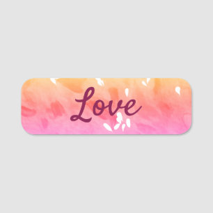 Colourful rainbow love pride lgbtq gay pattern tex name tag