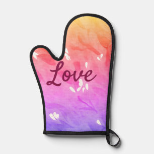 Colourful rainbow love pride lgbtq gay pattern tex oven mitt