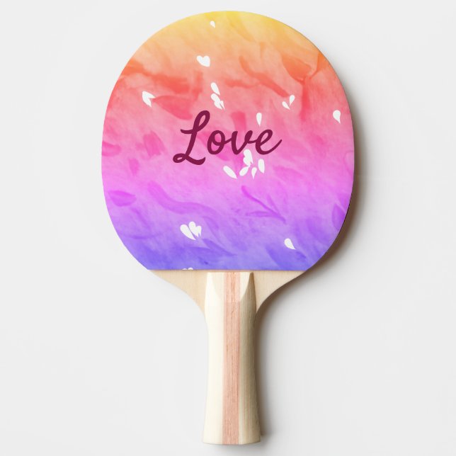 Colourful rainbow love pride lgbtq gay pattern tex ping pong paddle (Front)
