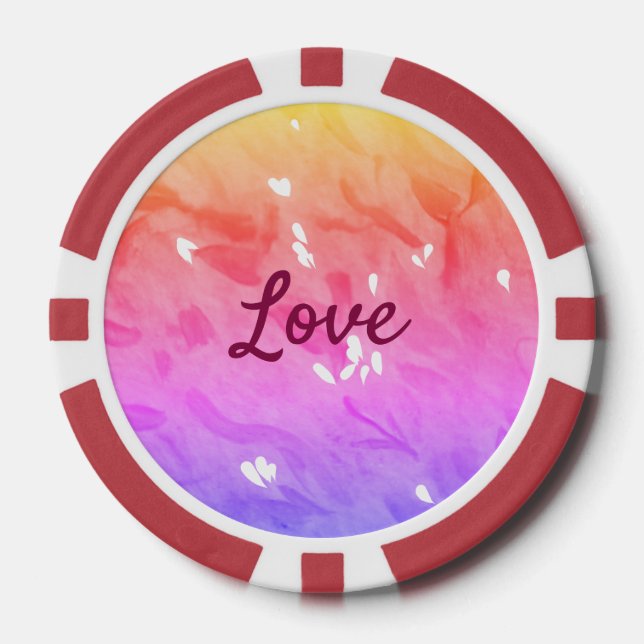 Colourful rainbow love pride lgbtq gay pattern tex poker chips (Front)