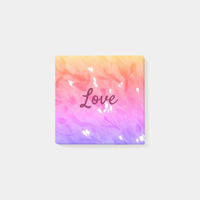 Colourful rainbow love pride lgbtq gay pattern tex post-it notes (Front)