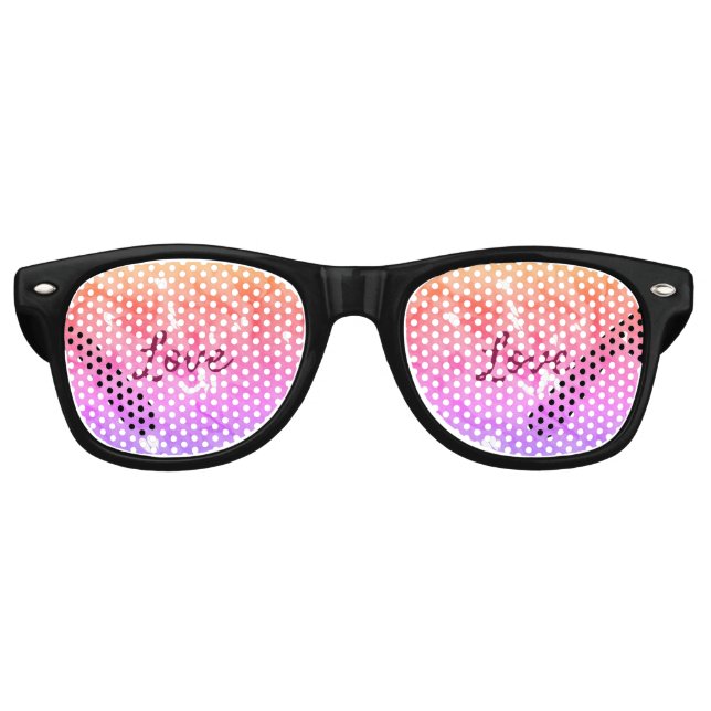 Colourful rainbow love pride lgbtq gay pattern tex retro sunglasses (Front)
