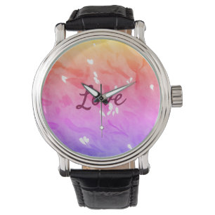 Colourful rainbow love pride lgbtq gay pattern tex watch
