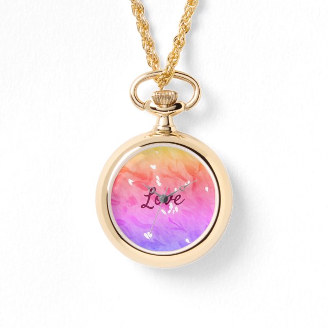 Colourful rainbow love pride lgbtq gay pattern tex watch (Front)