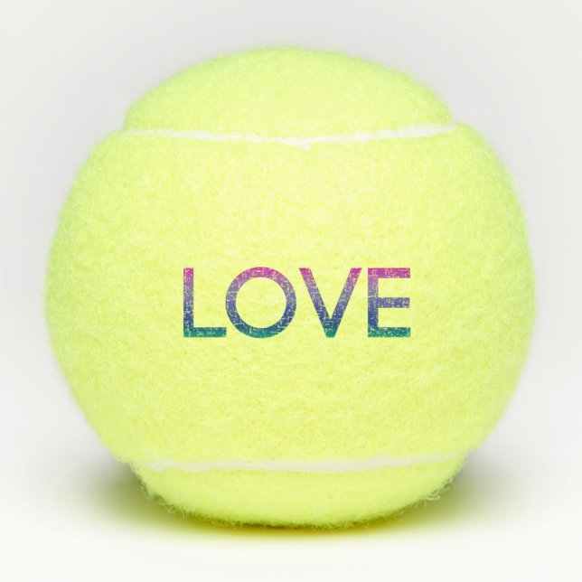 Colourful Rainbow Love Tennis Balls (Front)