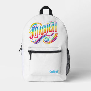 Colourful rainbow magic printed backpack