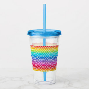Colourful Rainbow Mermaid Acrylic Tumbler