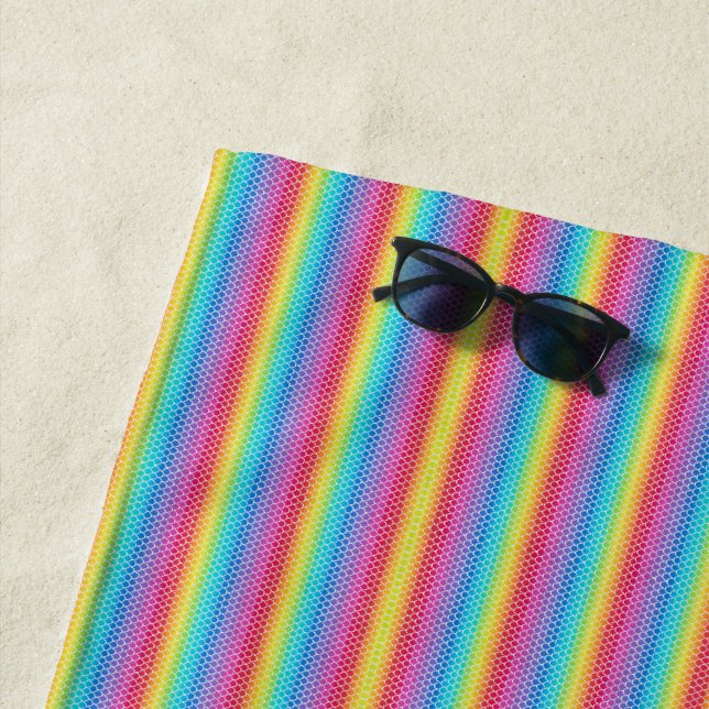Colourful Rainbow Mermaid  Beach Towel (In Situ)