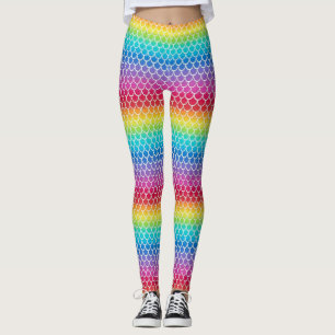 Colourful Rainbow Mermaid scales    Leggings