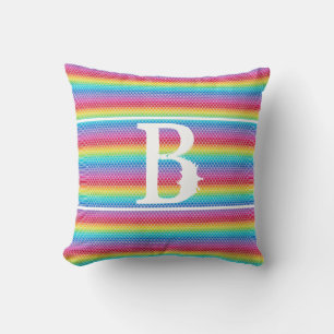 Colourful Rainbow Mermaid scales   Throw Pillow