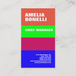 Colourful Rainbow Modern Bold Minimal Professional Business Card