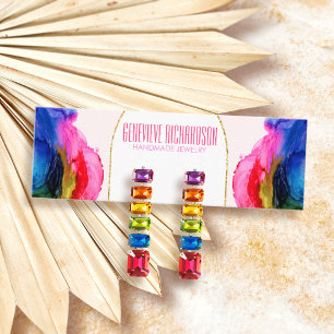 Colourful Rainbow Modern Earring Jewellery Display Mini Business Card