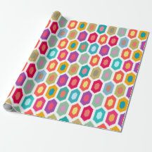 Colourful Rainbow Modern Ikat Tribal Pattern