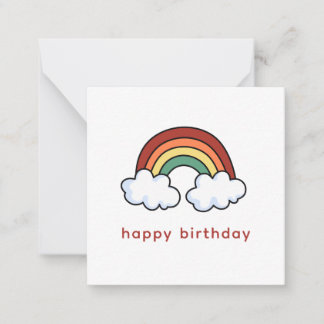 Colourful Rainbow Modern Simple Happy Birthday  Card