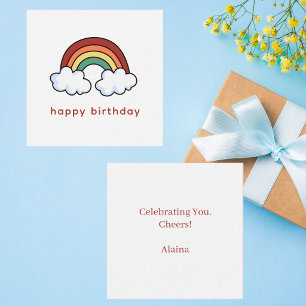 Colourful Rainbow Modern Simple Happy Birthday Card