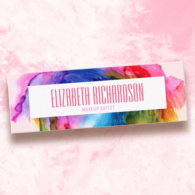 Colourful Rainbow Modern Trendy Abstract Vibrant Mini Business Card (Creator Uploaded)