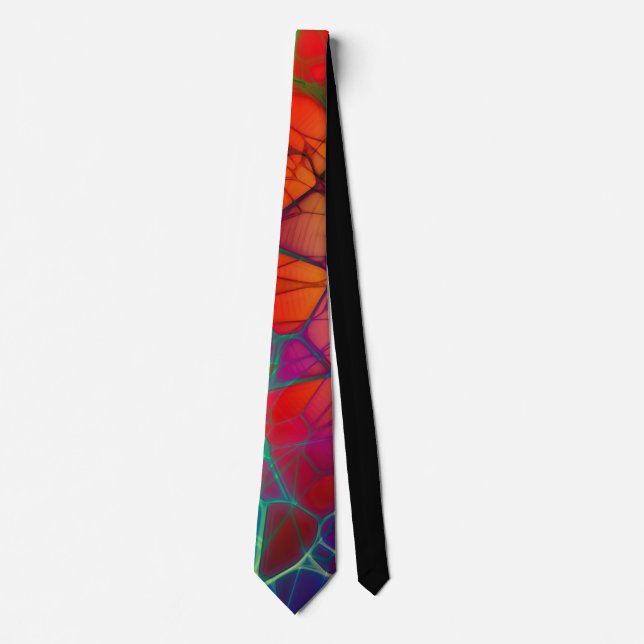 Colourful Rainbow Mosaic Abstract Tie (Front)