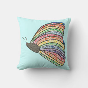 Colourful Rainbow Mosaic Butterfly Pillows
