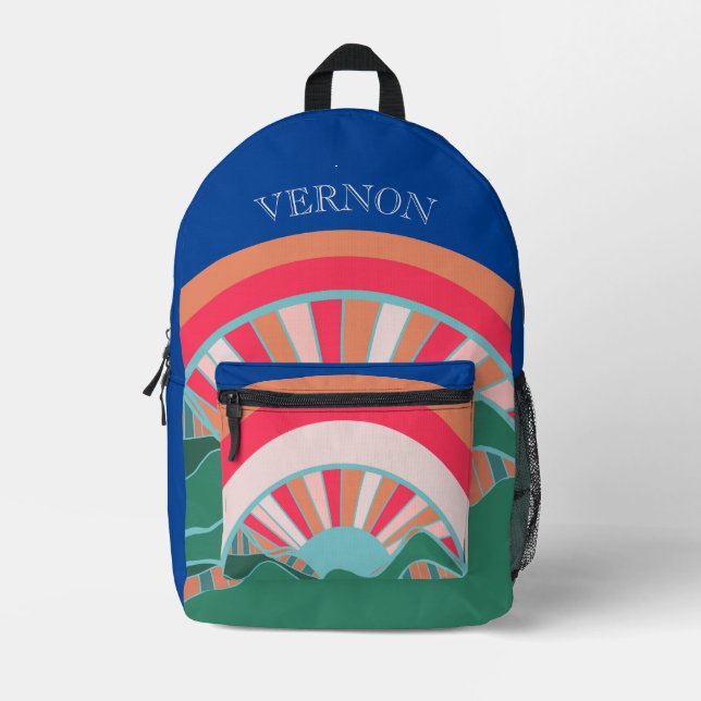 Colourful Rainbow Mountain  Printed Backpack (Front)