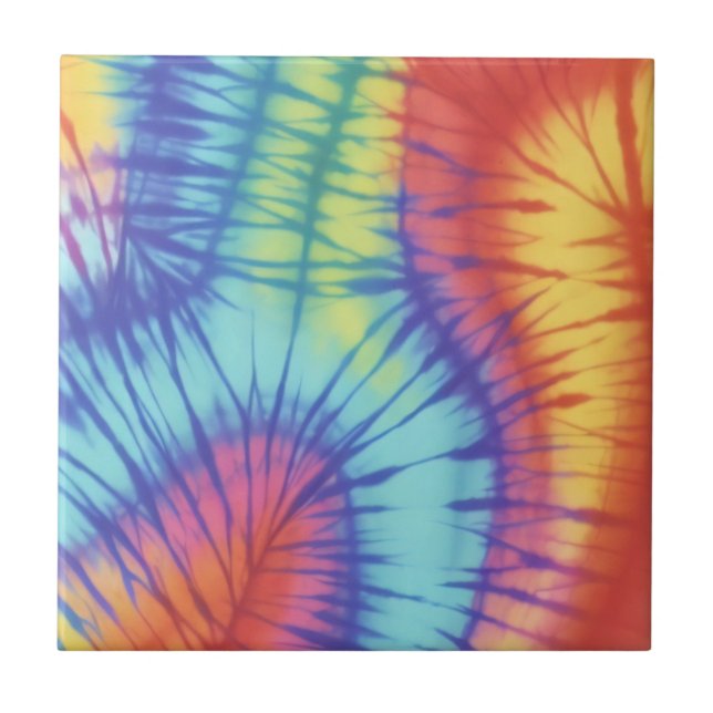 Colourful Rainbow Multicolor Tie Dye Tile (Front)