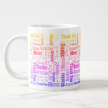 Colourful Rainbow Multilingual Thank You Word Clou