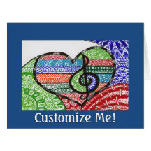 Colourful Rainbow Music Heart Doodle Personalised