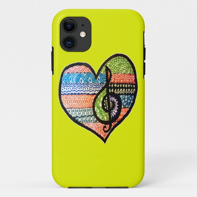 Colourful Rainbow Music Heart Personalised Case-Mate iPhone Case (Back)