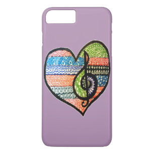 Colourful Rainbow Music Heart Personalised iPhone 8 Plus/7 Plus Case