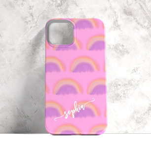 Colourful rainbow name script personalised Case-Mate iPhone 14 case