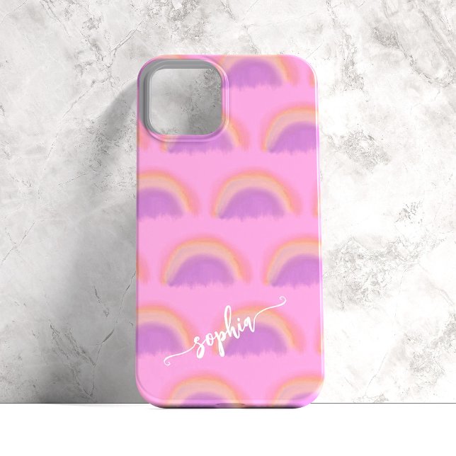 Colourful rainbow name script personalised Case-Mate iPhone case (Creator Uploaded)
