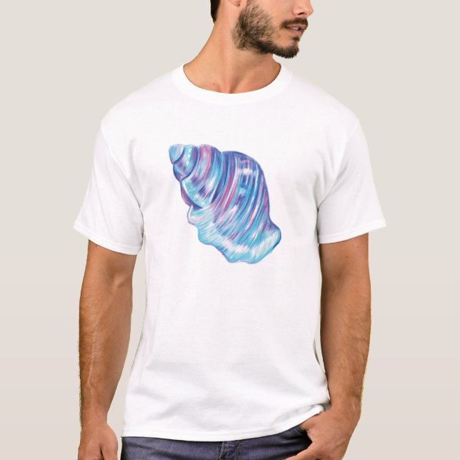 Colourful rainbow ocean seashell illustration T-Shirt (Front)