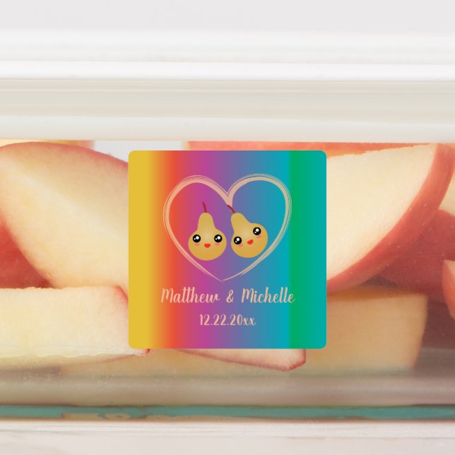 Colourful Rainbow Ombre Perfect Pear Cute Wedding (Affixed)