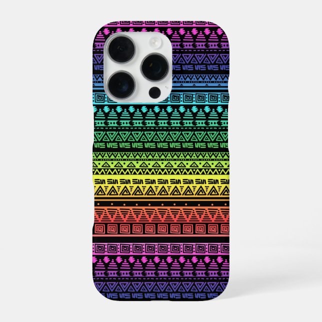 Colourful rainbow ornament iPhone case (Back)