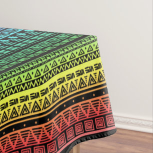 Colourful rainbow ornament tablecloth