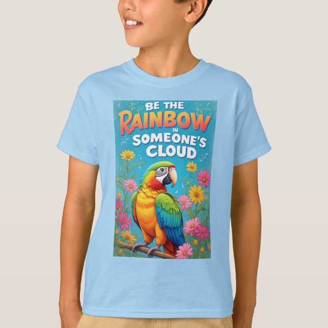 Colourful Rainbow Parrot T-Shirt (Front)