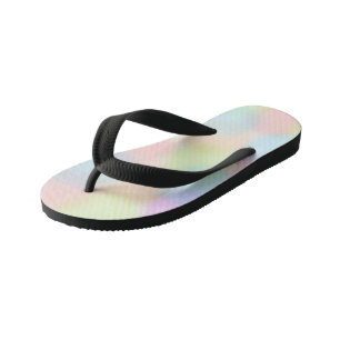 Colourful Rainbow pastel Geometric Circle Pattern Kid's Jandals