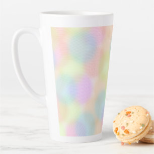 Colourful Rainbow pastel Geometric Circle Pattern Latte Mug