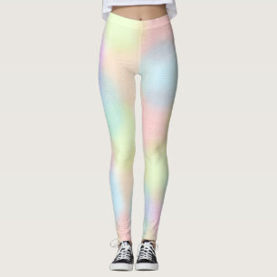Colourful Rainbow pastel Geometric Circle Pattern Leggings