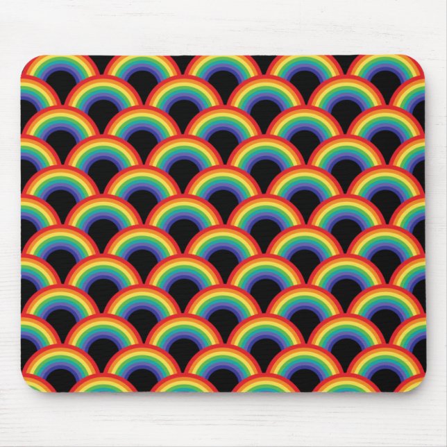Colourful Rainbow Pattern Mouse Pad (Front)