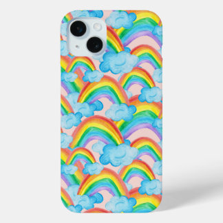 Colourful Rainbow Patterned iPhone 15 Mini Case