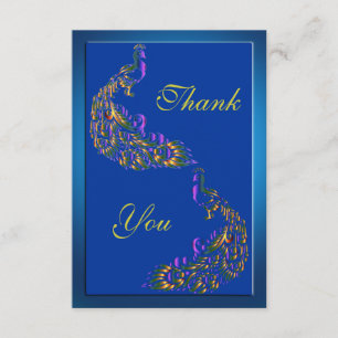 Colourful Rainbow Peacocks Thank You