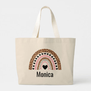 Colourful Rainbow Personalised Name Tote Bag