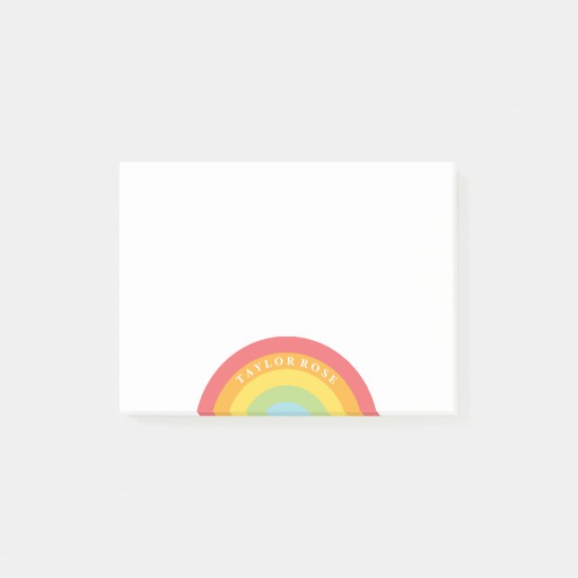Colourful Rainbow Personalised Post It Notes (Front)